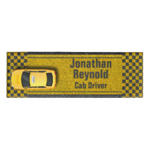 Service Cab Driver Business Gult Taxi Namn bricka