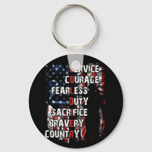 Service Courty Fearless Sacrifice Bravery Land Nyckelring