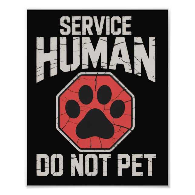 Service Dog Human Do Not Pet Rescue Dog Owner  Fototryck (Framsidan)