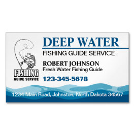 Service för fiskestandbok magnetiska visitkort