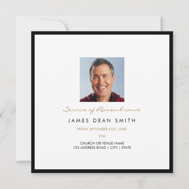 Service för minnesminnesminnesminnesfotobakgrund inbjudningar (Framsida)