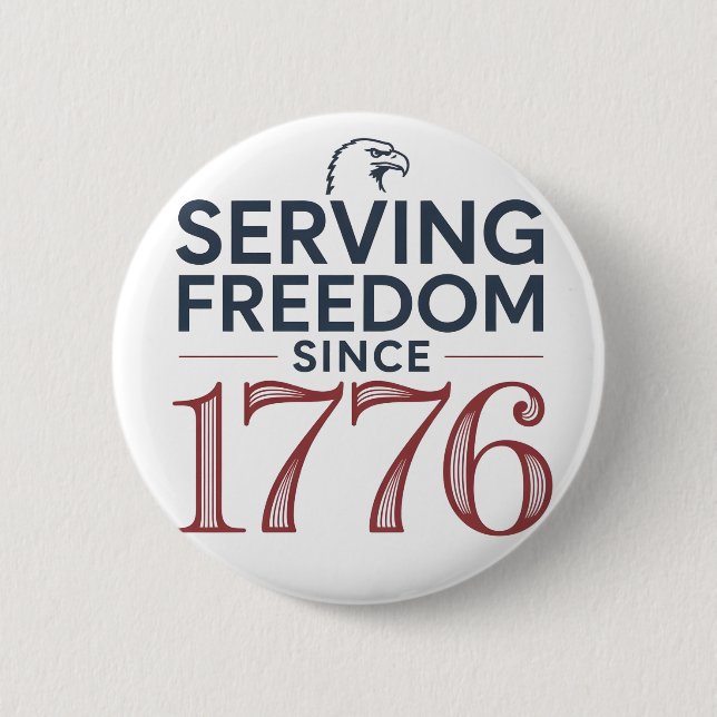 Service Freedom Since 1776 4th of July 250th Anniv Knapp (Framsida)