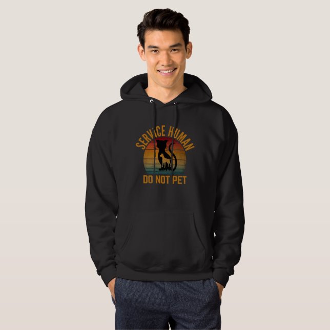Service Human Do Not Pet T-Shirt Hoodie (Hel framsida)