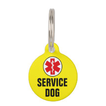 Service Hund Animal Medical Alert Symbol Gult