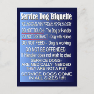 Service Hund Etiquette Vykort