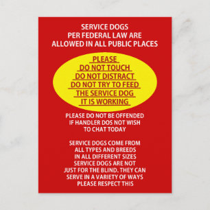 Service Hund Etiquette Vykort