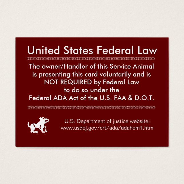 Service Hund Högers Card Visitkort (Framsidan)
