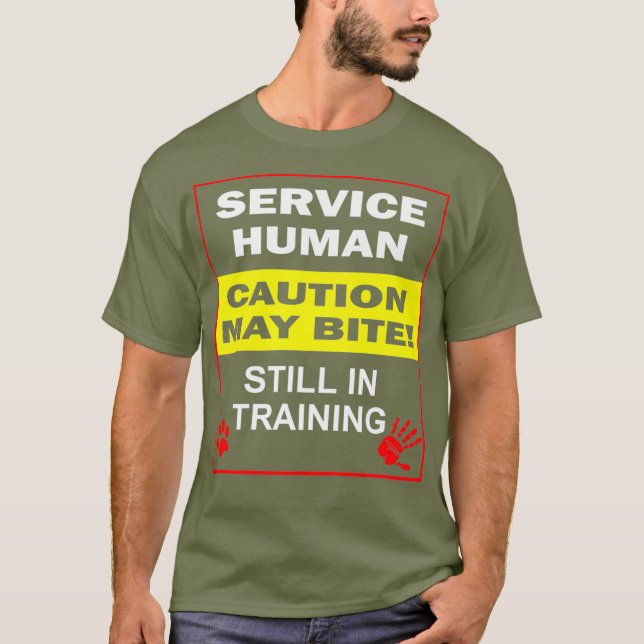 Service Hund in Training Funny Human Training Hund T Shirt (Framsida)
