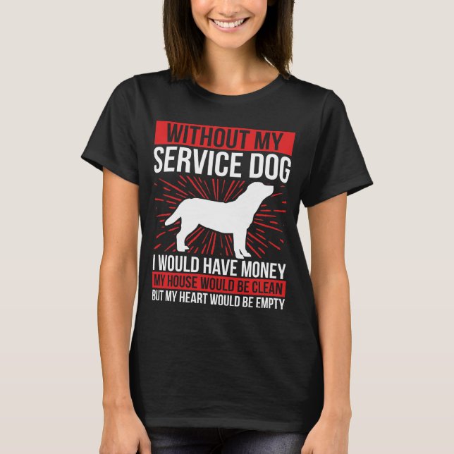 Service Hund Patch Emotional Animal Service Hundar T Shirt (Framsida)