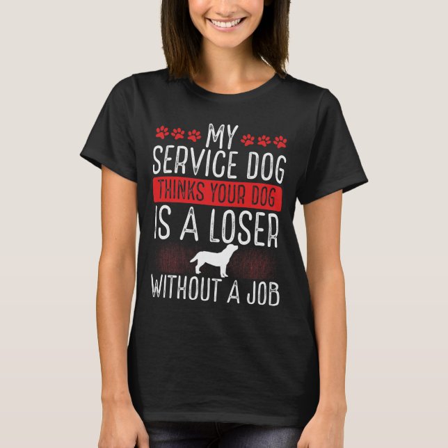 Service Hund Patch Emotional Animal Support Hundar T Shirt (Framsida)