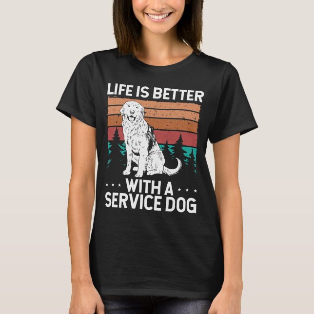 Service Hund Patch Emotional Support Animal for Hu T Shirt (Framsida)