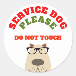 Service hund runt klistermärke