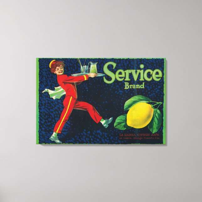 Service Lemon LabelLa Habra, CA Canvastryck (Framsida)