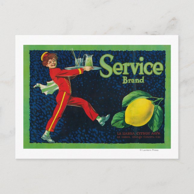 Service Lemon LabelLa Habra, CA Vykort (Framsida)