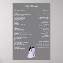 Service med två Brides Bröllop (Lilac och Grått) Poster