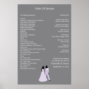 Service med två Brides Bröllop (Lilac och Grått) Poster