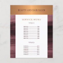 Service Menyalternativ för skönhetsalonger
