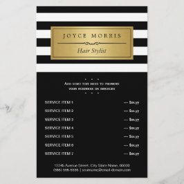 Service-menyn Classic Black White Rand Guld Flygblad