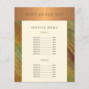 Service Menyreklam för modern skönhetsalong Flygblad