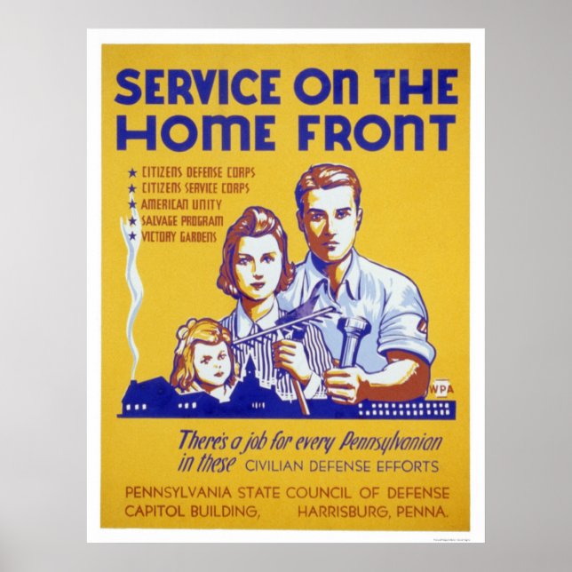 Service på Homefront WPA Poster (Framsidan)