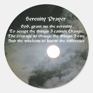 Service Prayer - full Moon - inspirationsetikett Runt Klistermärke