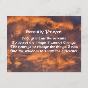 Service Prayer Himmel Clouds Affirmations Postcard Vykort