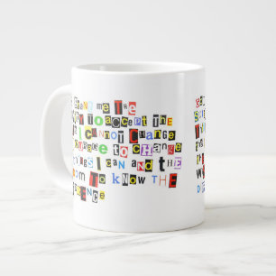 Service Prayer Ransom Note Stil Jumbo Mugg