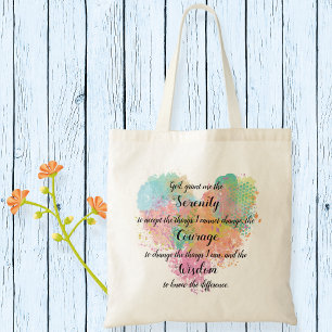 Service Prayer Watercolor Tote Bag Tygkasse