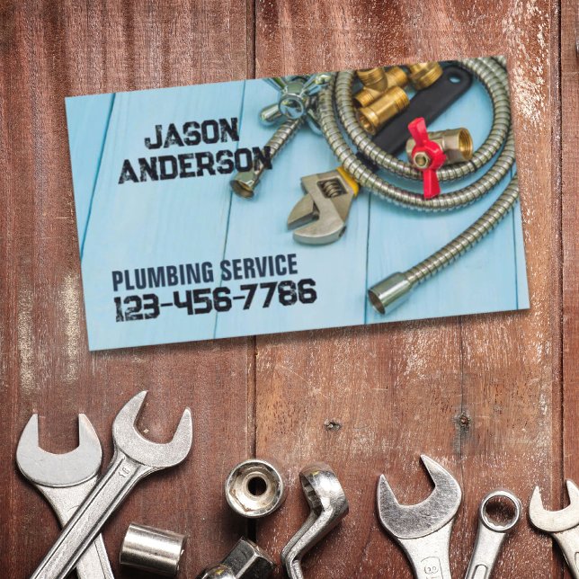 Service Pumber för handyman Faucet Pipe Plumber Visitkort (Handyman Faucet Pipe Pluming Service Plumber Business Card)