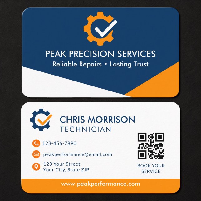 Service Reparation Mekaniker QR-kod  Visitkort (Skapare uppladdad)