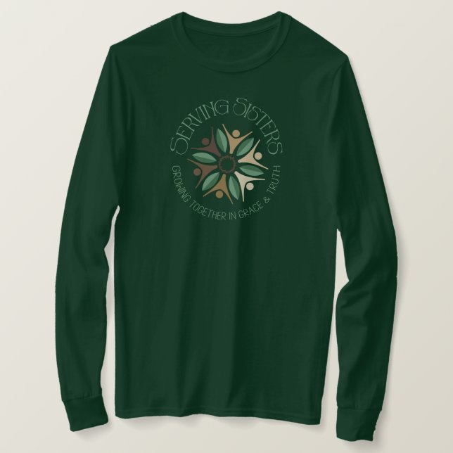 SERVICE SISTER LOGOTYP LÅNGT GRÖNT SLEEVE T-Shirt (Design framsida)