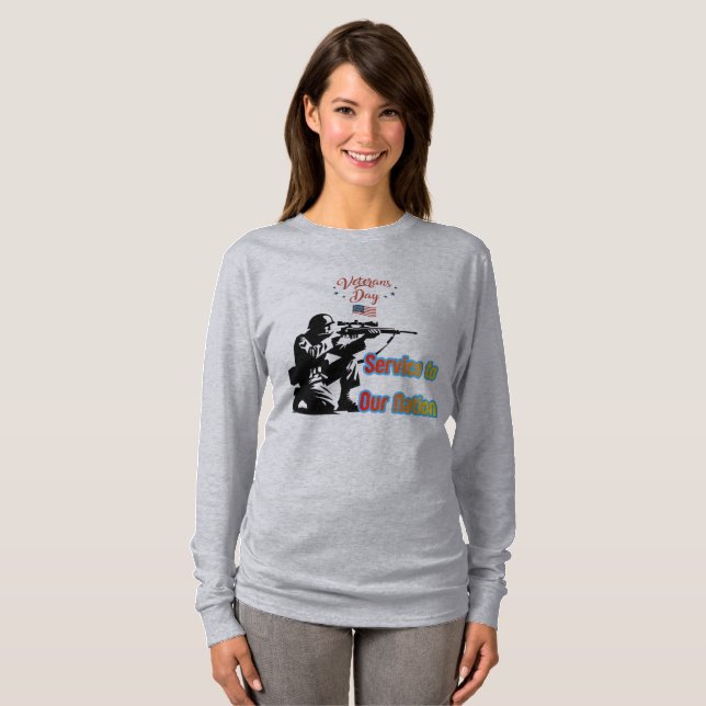 Service Till Nation grå T Shirt (Hel framsida)