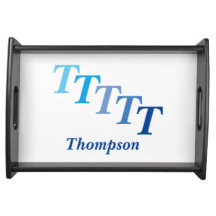 Service Tray - Stepping Initialer, Namn in Blues