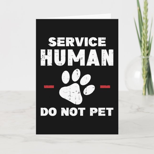 Servicehund, rör inte människa, rolig present till kort (Framsida)