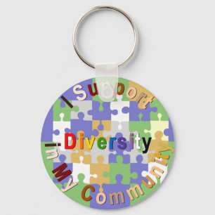 Servicemångfald i min gemenskap Keychain Nyckelring