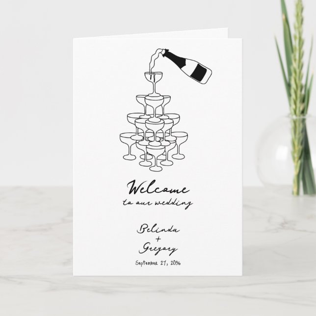 Serviceorder för Black Hand plockade Bröllop Program (Framsida)