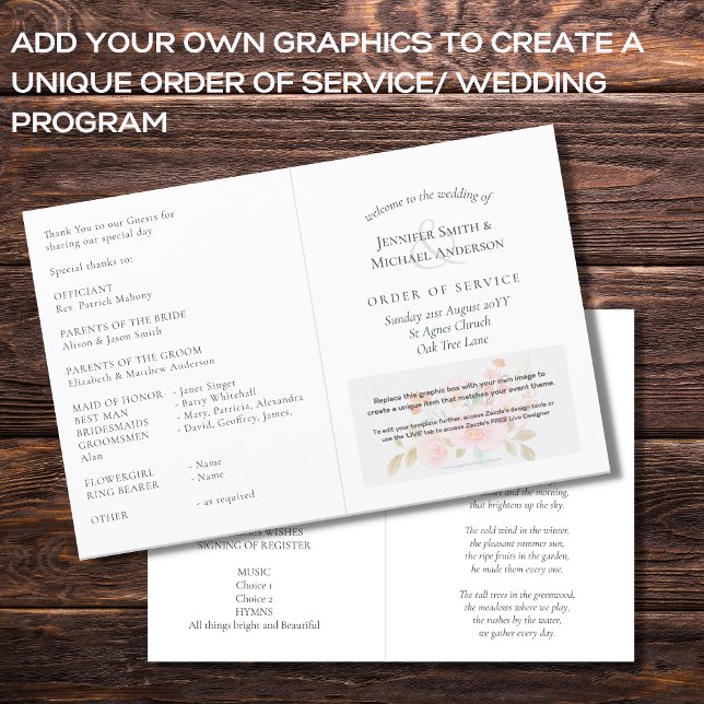 Serviceorder för bröllopsprogrammets mall (Skapare uppladdad)