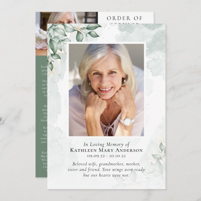 Serviceorder | Fotoeukalyptus Vattenfärg Program (Fram/baksida)