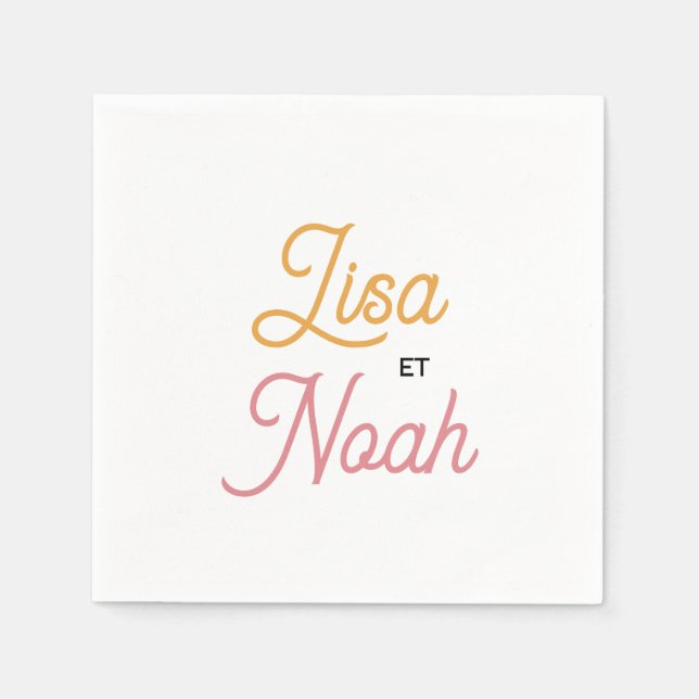 Serviette en papier Mariage colorus Pappersservett (Framsidan)