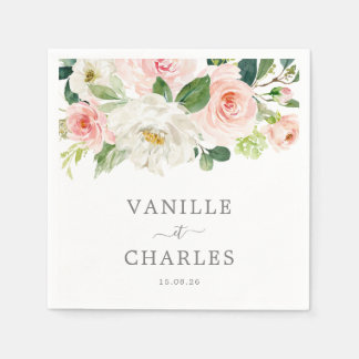 Serviette En Papier Serviette Mariage Avec Fleurs  Pappersservett