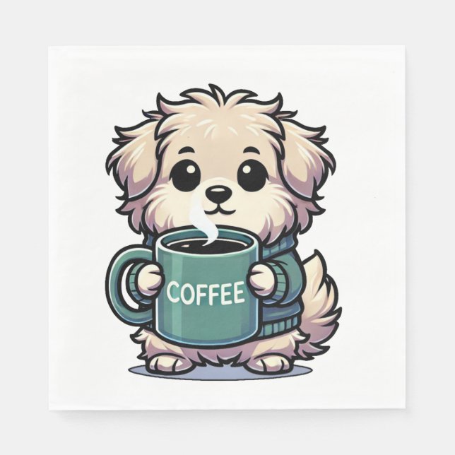 Serviette Kaffeehund Pappersservett (Framsidan)