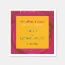 Servietten zur Hochzeitsfeier personalisierbar