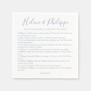 Serviettes de Cocktail De Mariage Bleu Poussiéreux Pappersservett