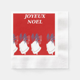 Serviettes de Table Joyeux Noël Cloches Lot de 50 Pappersservett