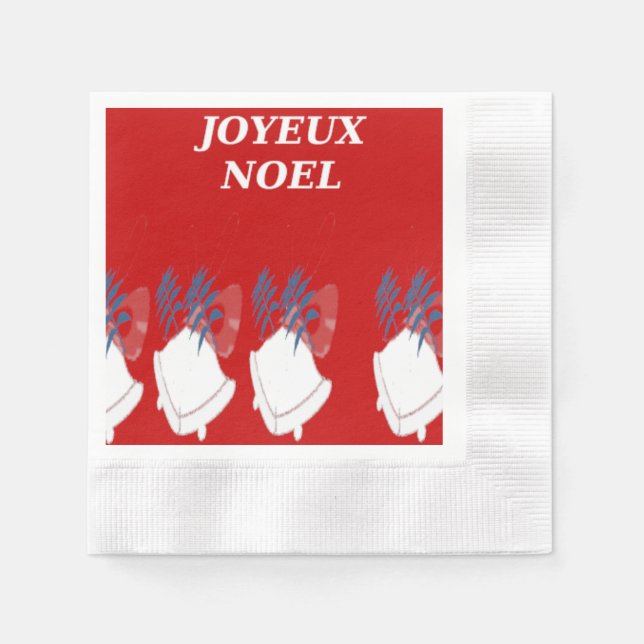 Serviettes de Table Joyeux Noël Cloches Lot de 50 Pappersservett (Framsidan)