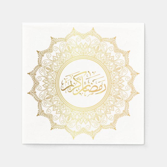 Serviettes en Papier Ramadan Kareem arabe Pappersservett (Framsidan)