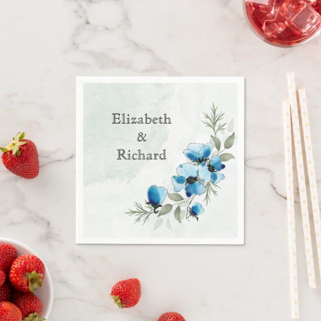 Serviettes "Fleurs bleues" Pappersservett (Insitu)