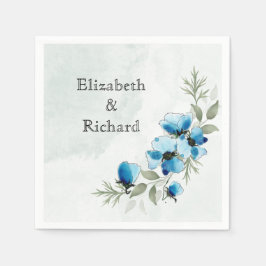 Serviettes "Fleurs bleues" Pappersservett