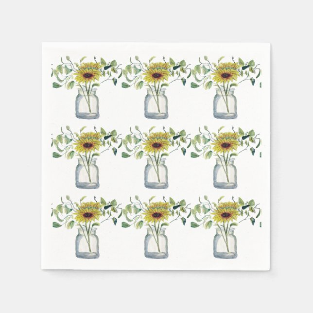 Servilleta con diseño de florero y mar pappersservett (Framsidan)