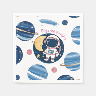 Servilleta De Papel Cumpleaños Astronauta PinkBlue Pappersservett